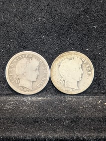 (2 Coins) 1907 O & D Barber Dimes