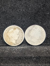 (2 Coins) 1909 P & O Barber Dimes