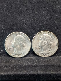 1963 P&D Washington Quarters, 90% Silver