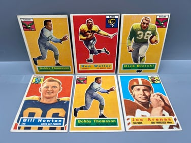 Lot of (6) 1956 Topps Football Cards - Varying Conditions
