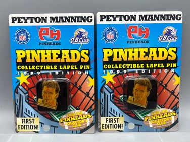 Lot of (2) 1999 Pinheads Peyton Manning Collectible Lapel Pins