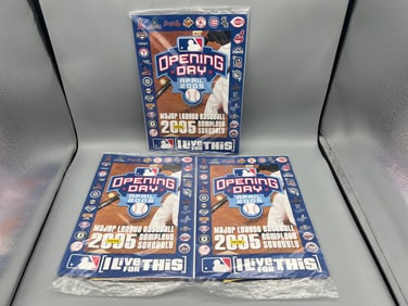 Lot of (3) 2005 MLB Opening Day Baseball Schedules W/ Sealed Card Packs