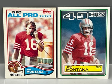 1982 Topps Joe Montana #488 & 1983 Topps Joe Montana #169