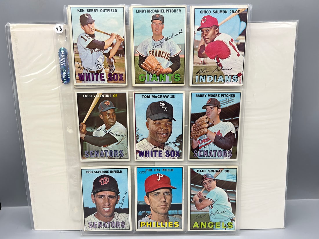 Lot of (13) 1967 Topps Baseball Cards - Varying Conditions (1 of 2)