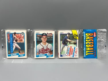 1990 Fleer Baseball Unopened Rack Pack W/ Tom Glavine On Front