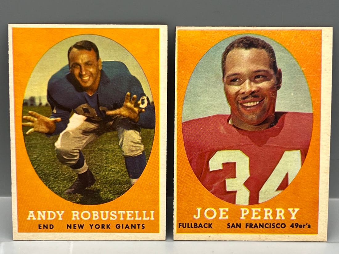 1958 Topps Andy Robustelli #15 & Joe Perry #93 (1 of 3)