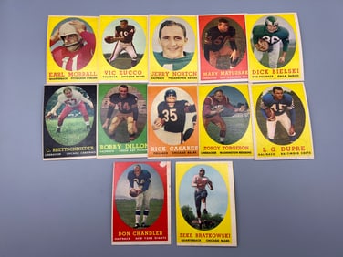 Lot of 12 - 1958 Topps Football
