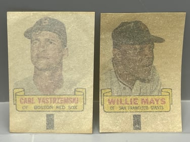 1966 Topps Rub-Offs Willie Mays & Carl Yastrzemski