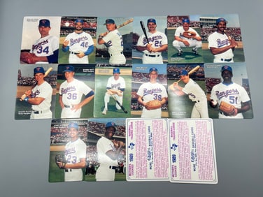 Lot of (14) 1989 Texas Rangers Baseball Mother's Cookies Cards W/ Nolan Ryan