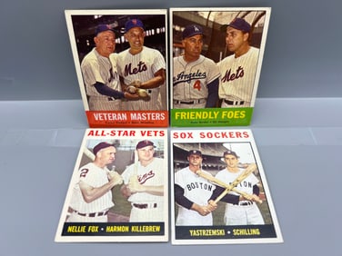 1963 Topps Veteran Masters #43, Friendly Foes #68, & 1964 Topps All Star Vets #81, & Sox Sockers -