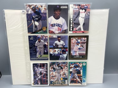 Lot of (9) Assorted Ken Griffey Jr. Baseball Cards - Varying Conditions