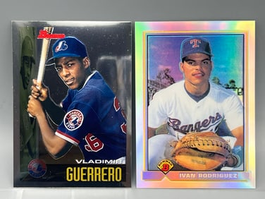 2002 Bowman Chrome Vladimir Guerrero Reprint RC & 2002 Bowman Chrome Ivan Rodriguez RC Reprint