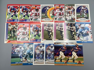 Lot of 21 - Deion Sanders & Barry Sanders Football/Baseball Cards