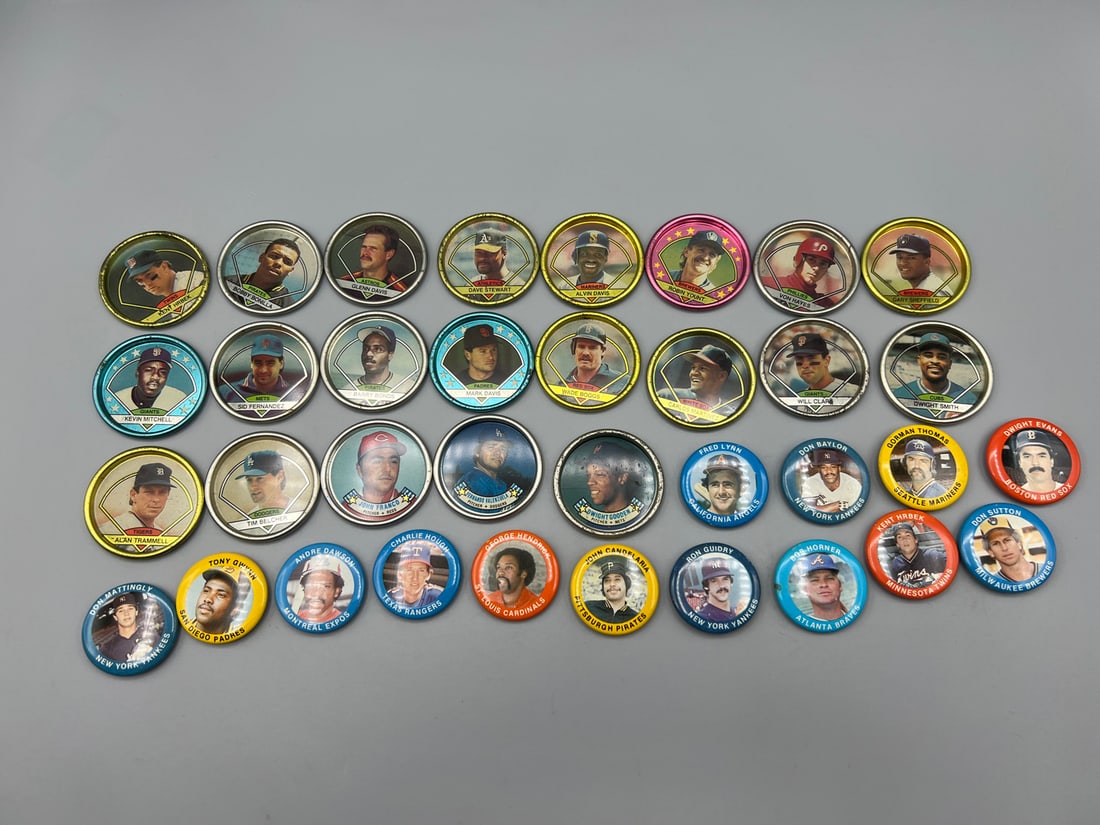 Lot of (34) Assorted 1980's & 90's Baseball Coins & Pins W/ Many Stars (1 of 3)