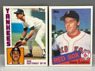 1984 Topps Don Mattingly RC #8 & 1985 Topps Roger Clemens RC #181