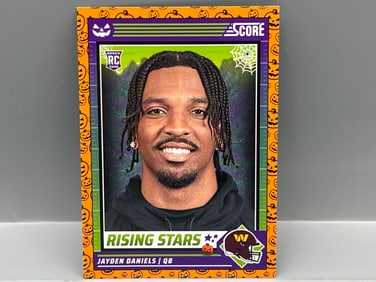 2024 Panini Score A Treat Jayden Daniels Orange Pumpkin Variation RC #26