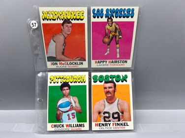 Lot of (4) 1971-72 Topps Basketball Cards - Varying Conditions