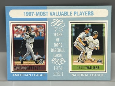 2024 Topps Heritage Mini MVP Ken Griffey Jr/Walker Blue Border SP #24/25 - Jersey Number Match!