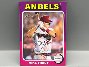 2024 Topps Heritage Mini Mike Trout Throwback SP #52