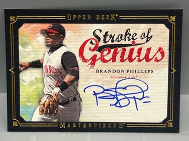 2008 Upper Deck Masterpieces Brandon Phillips Stroke of Genius On Card Auto #SG-BP