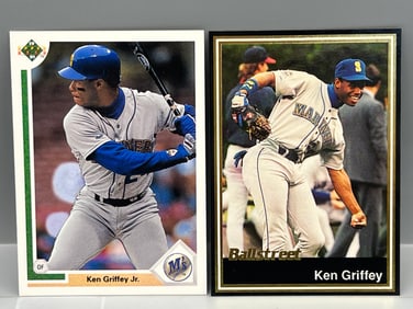 1991 Upper Deck Ken Griffey Jr. #555 & 1991 Ballstreet Ken Griffey Jr. #20
