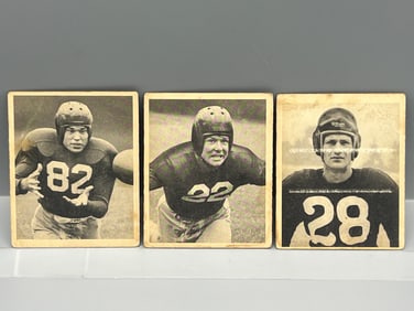 Lot of (3) 1948 Bowman Football Cards - Varying Conditions - #4, #10, & #13