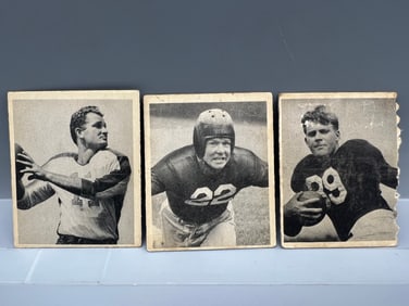 Lot of (3) 1948 Bowman Football Cards - Varying Conditions - #16, #10, & #5