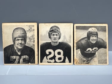 Lot of (3) 1948 Bowman Football Cards - Varying Conditions - #11, #13, & #10