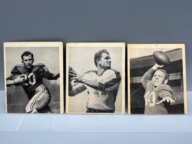 Lot of (3) 1948 Bowman Football Cards - Varying Conditions - #14, #16, & #19