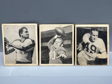 Lot of (3) 1948 Bowman Football Cards - Varying Conditions - #16, #19, & #25