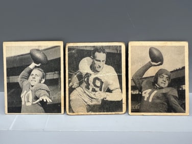 Lot of (3) 1948 Bowman Football Cards - Varying Conditions - #19, #25, & #28