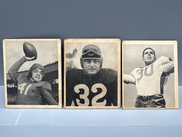Lot of (3) 1948 Bowman Football Cards - Varying Conditions - #28, #31, & #34