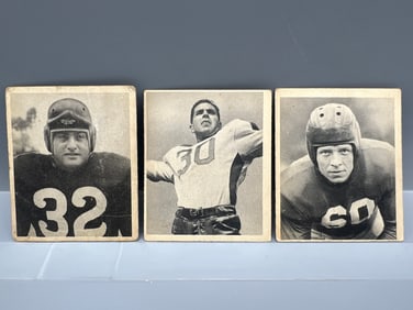 Lot of (3) 1948 Bowman Football Cards - Varying Conditions - #31, #34, & #37