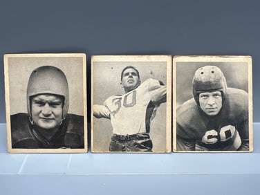 Lot of (3) 1948 Bowman Football Cards - Varying Conditions  - #32, #34, & #37
