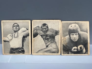 Lot of (3) 1948 Bowman Football Cards - Varying Conditions - #34, #35, & #37