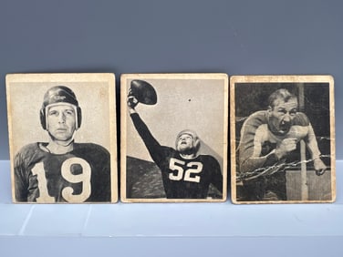 Lot of (3) 1948 Bowman Football Cards - Varying Conditions - #40, #41, & #43