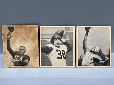 Lot of (3) 1948 Bowman Football Cards - Varying Conditions - #44, #46, & #47