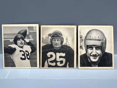 Lot of (3) 1948 Bowman Football Cards - Varying Conditions - #46, #49, & #50