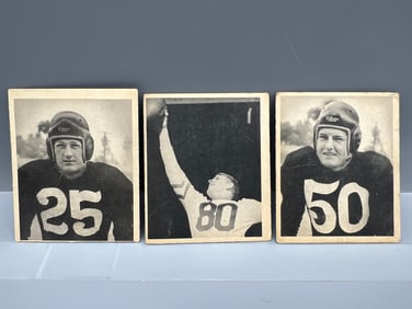 Lot of (3) 1948 Bowman Football Cards - Varying Conditions - #49, #52, & #58
