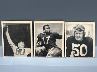 Lot of (3) 1948 Bowman Football Cards - Varying Conditions - #52, #53, & #58