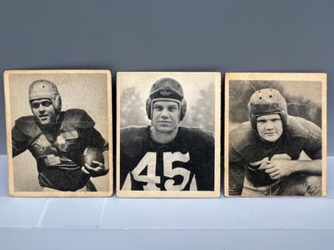 Lot of (3) 1948 Bowman Football Cards - Varying Conditions - #65, #67, & #73