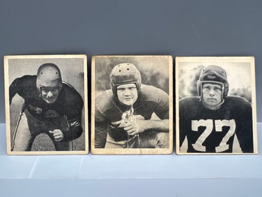Lot of (3) 1948 Bowman Football Cards - Varying Conditions - #68, #73, & #76
