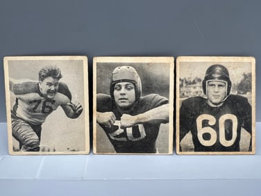 Lot of (3) 1948 Bowman Football Cards - Varying Conditions - #79, #82, & #85