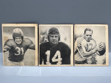 Lot of (3) 1948 Bowman Football Cards - Varying Conditions - #100, #103, & #106