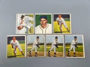 Lot of (7) 1950 Bowman Baseball Cards - Varying Conditions