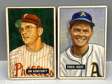 1951 Bowman Jim Konstanty #27 & Eddie Joost #119