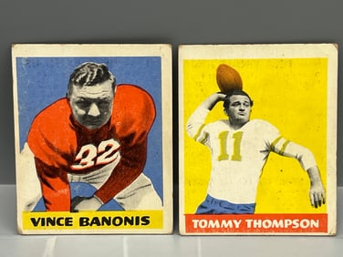 1948 Leaf Vince Banonis RC #8 & Tommy Thompson RC #9