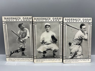 1948 Baseball's Greats Hall of Fame Exhibits Tris Speaker, Mickey Cochrane, & Rogers Hornsby