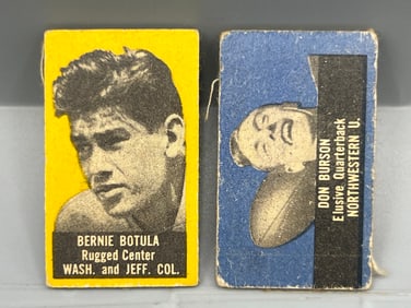 1949-50 Topps Felt Backs Bernie Botula RC #6 & Don Burson RC #10