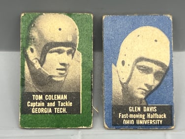 1949-50 Topps Felt Backs Tom Coleman RC #16 & Glen Davis RC #20